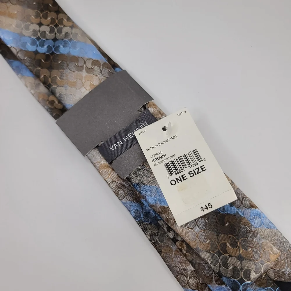 VAN HEUSEN Brown & Blue Neck Tie. New With Tags.